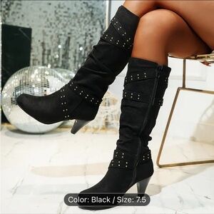 Elegant Black Mid-Calf Boots